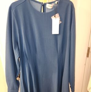 Elegant Blue Long Sleeve Dress